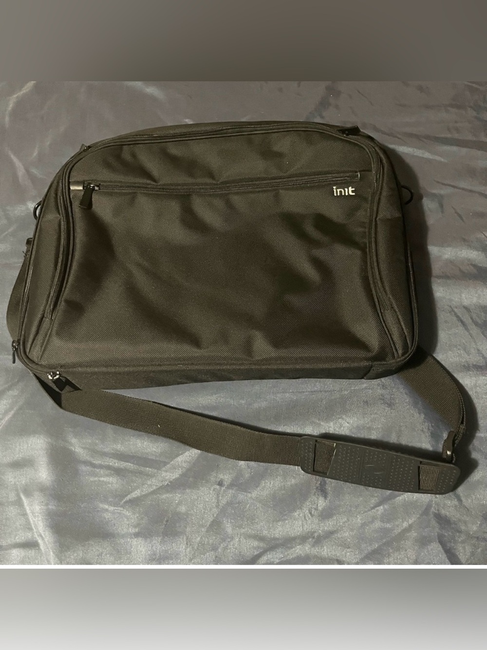 Black Laptop Bag with Front Zip Pocket